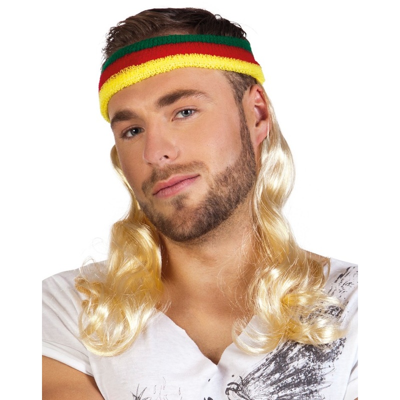 Colorful proletarian sweatband with hair