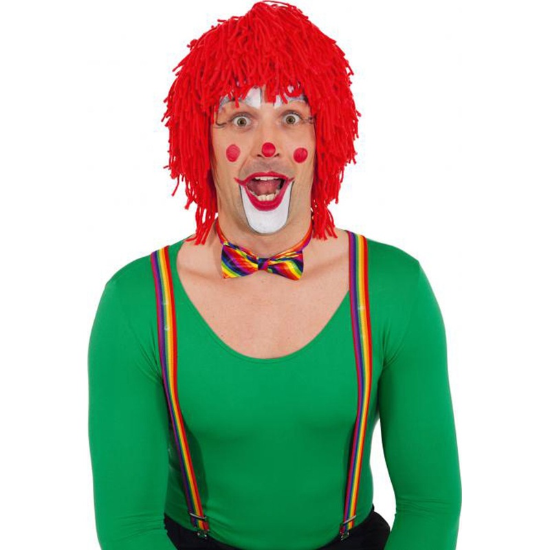 Funny wool wig shaggy red