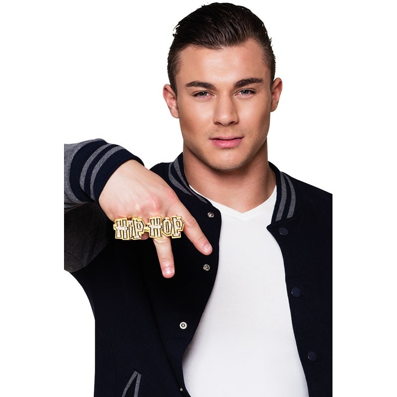Golden hip hop ring