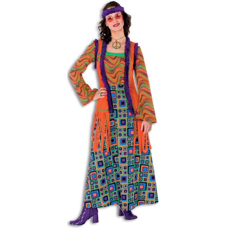 Love & Peace hippie ladies costume deluxe 36