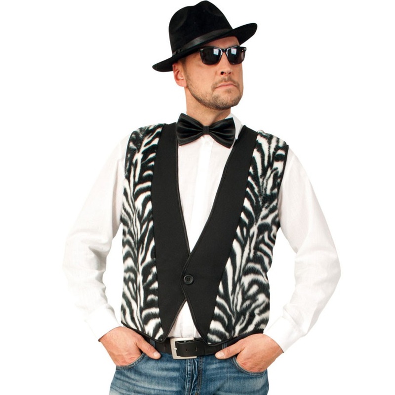 Men's vest with zebra pattern S