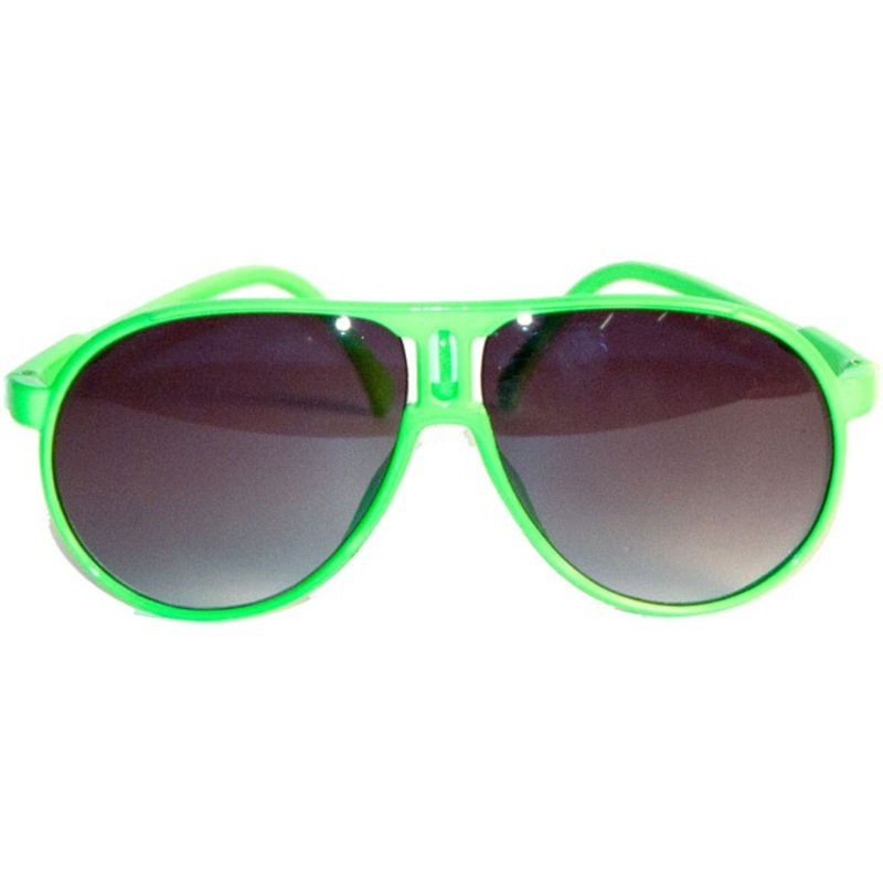 Neon-green disco party glasses