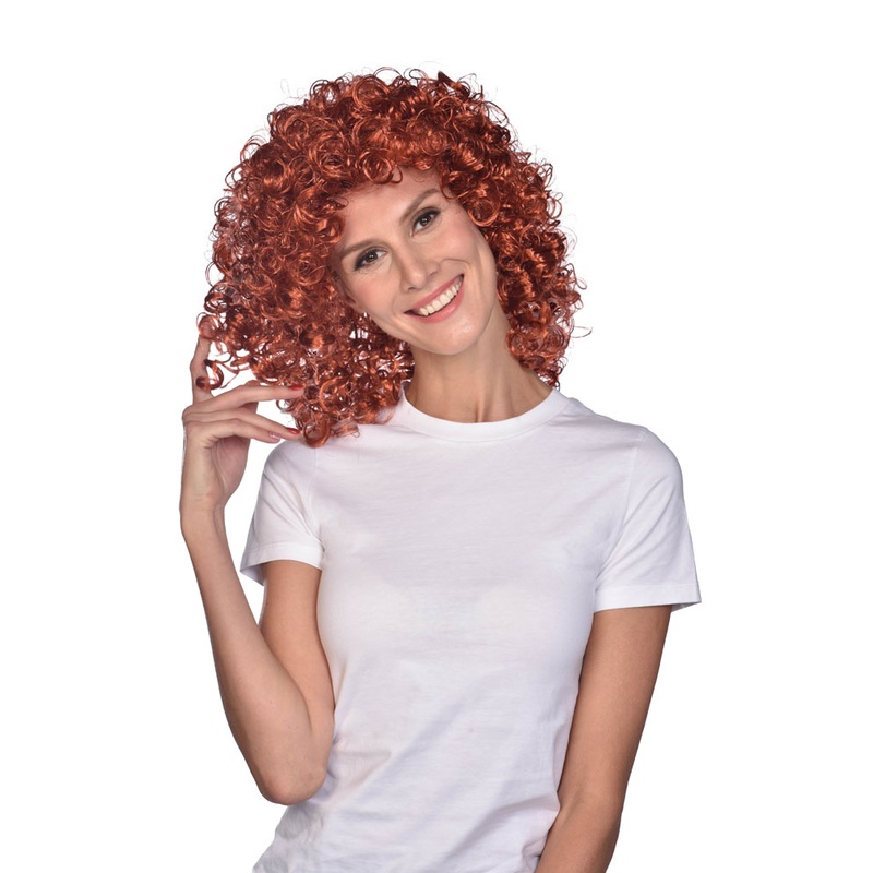 Red-brown curly wig Riley