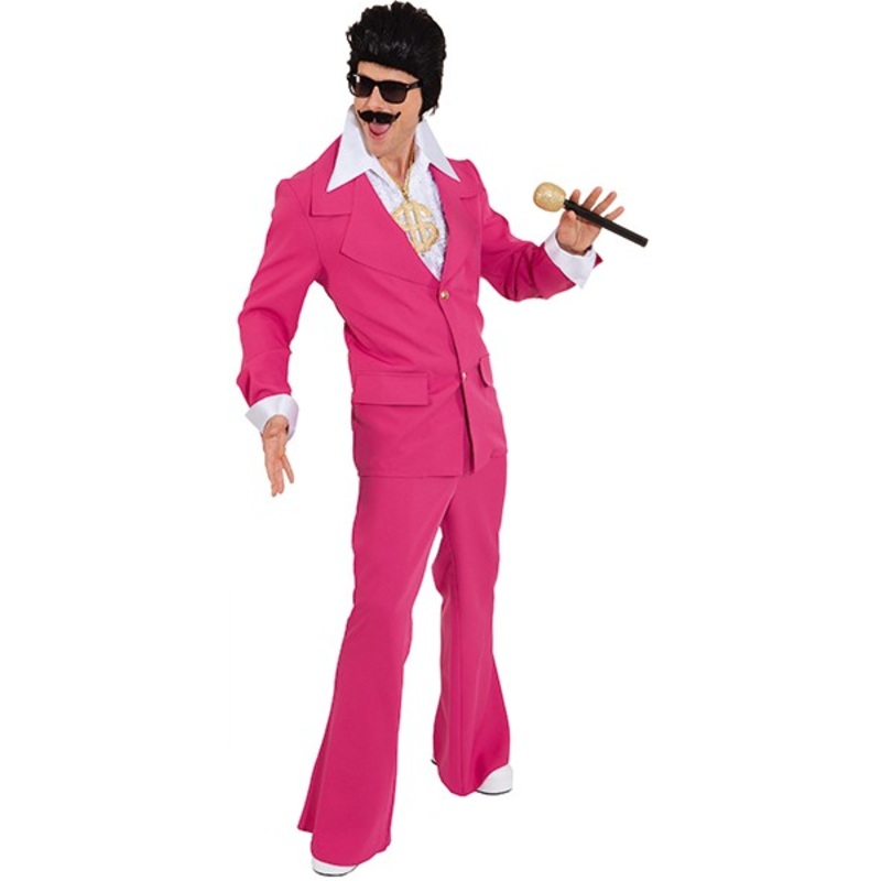 Retro party suit for men pink 44-46