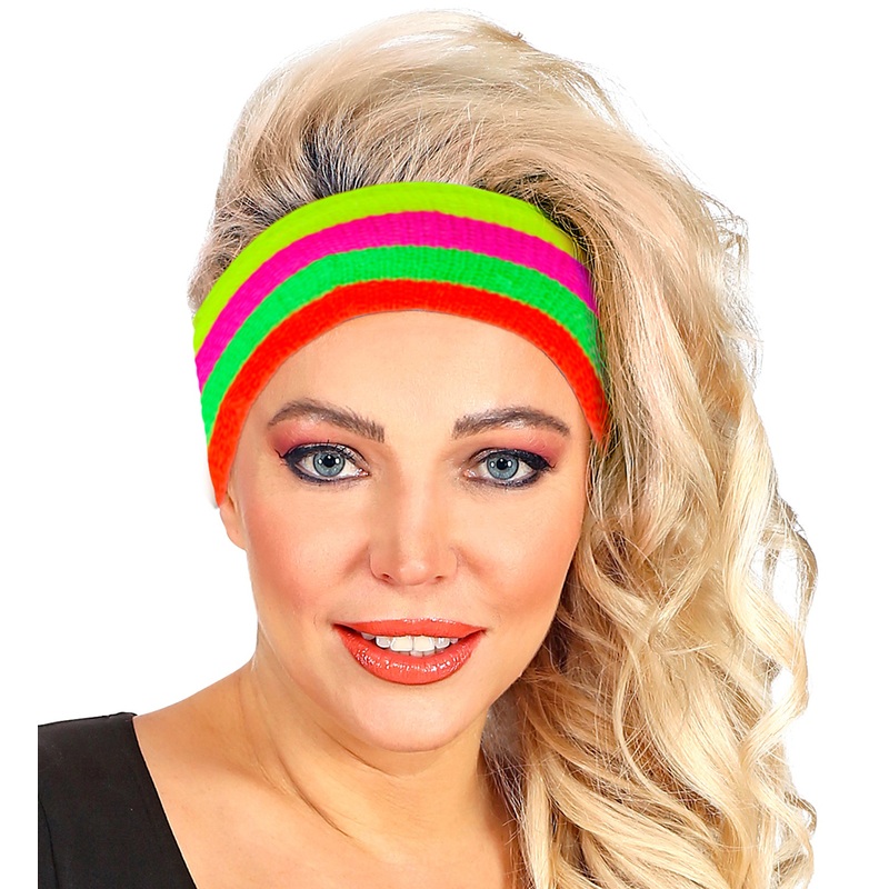 Striped neon headband multicolored