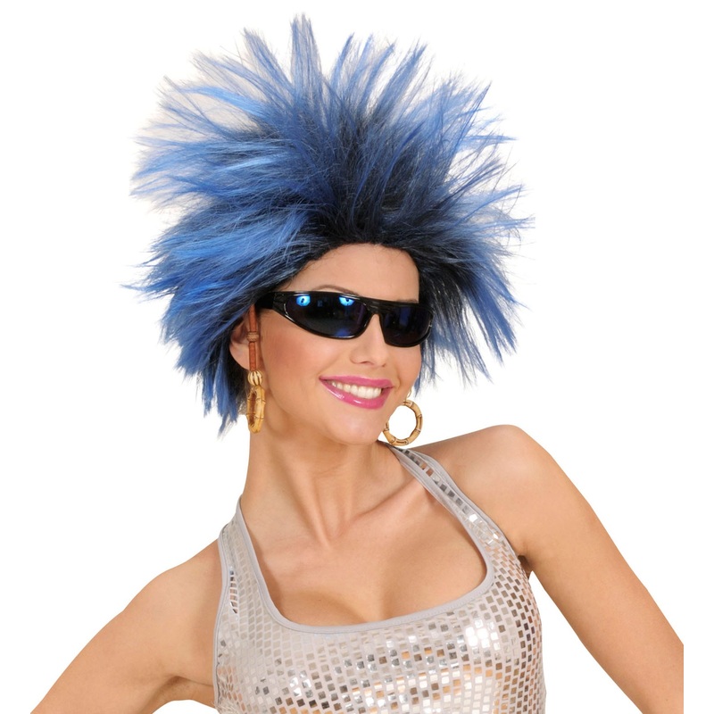 Tally Rock Star wig in blue-black