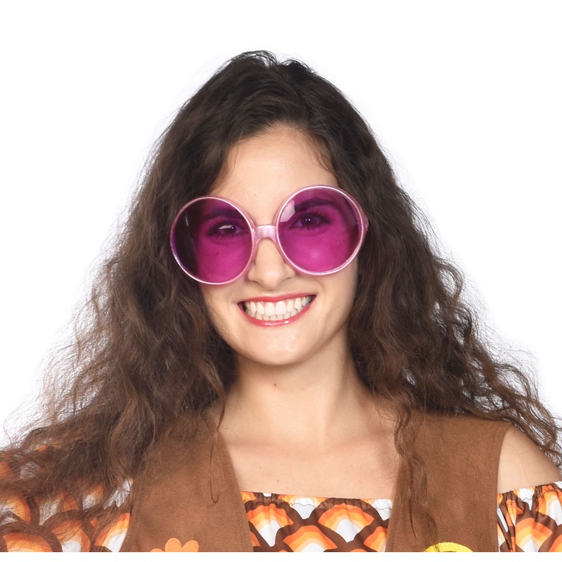 XXL 70s glasses pink