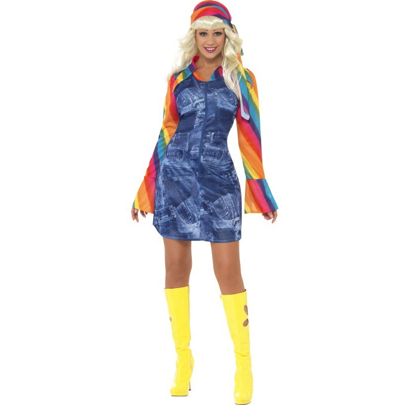 70s hippie dancer dress S
