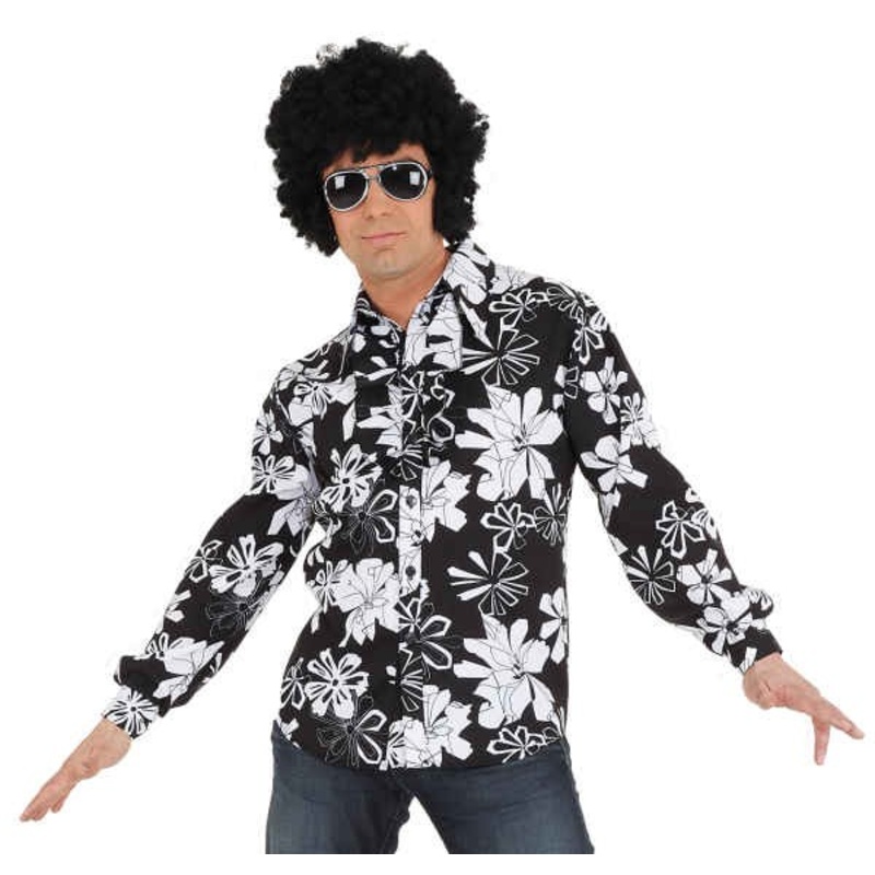 Black and white disco flower shirt 48-50