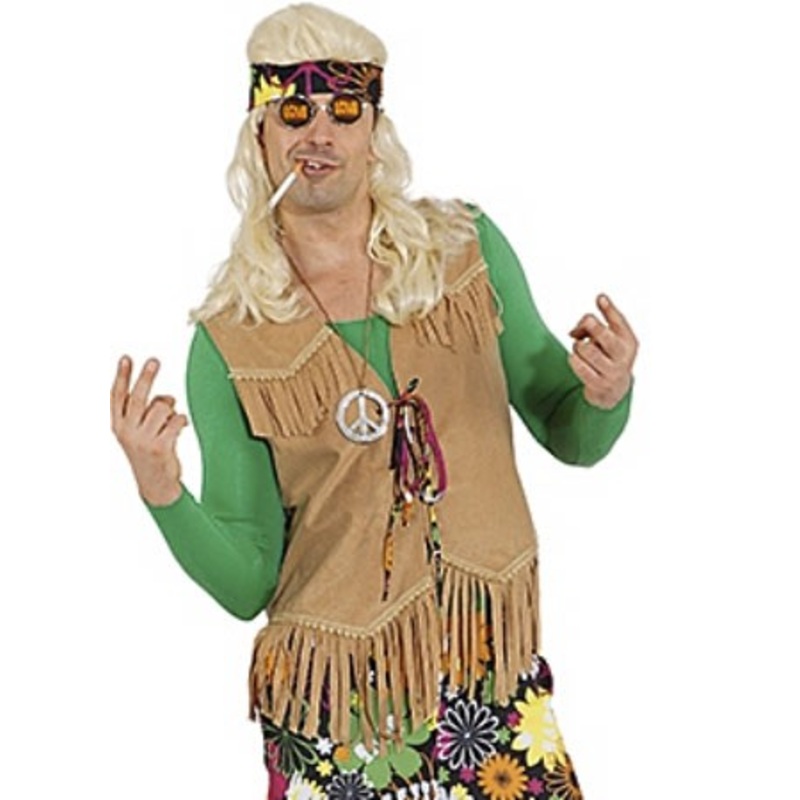 Brown hippie fringed vest Gary 48-50