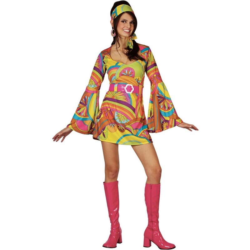 Colorful 60s hippie costume XS