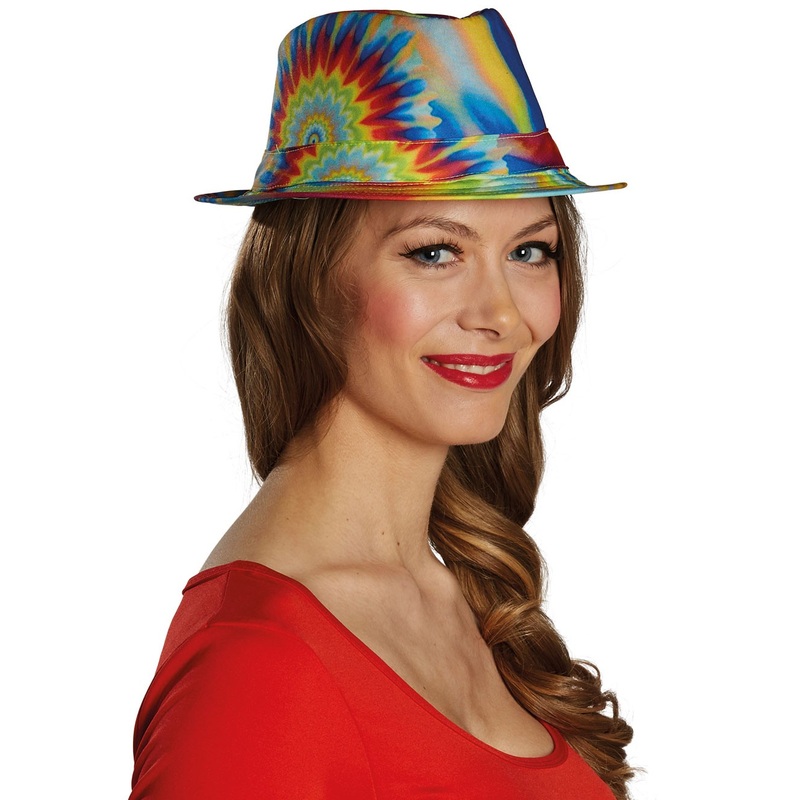 Colorful flower power tie-dye hat