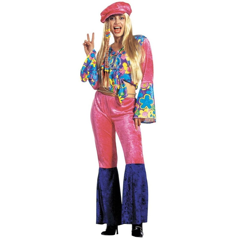 Colorful hippie ladies costume S