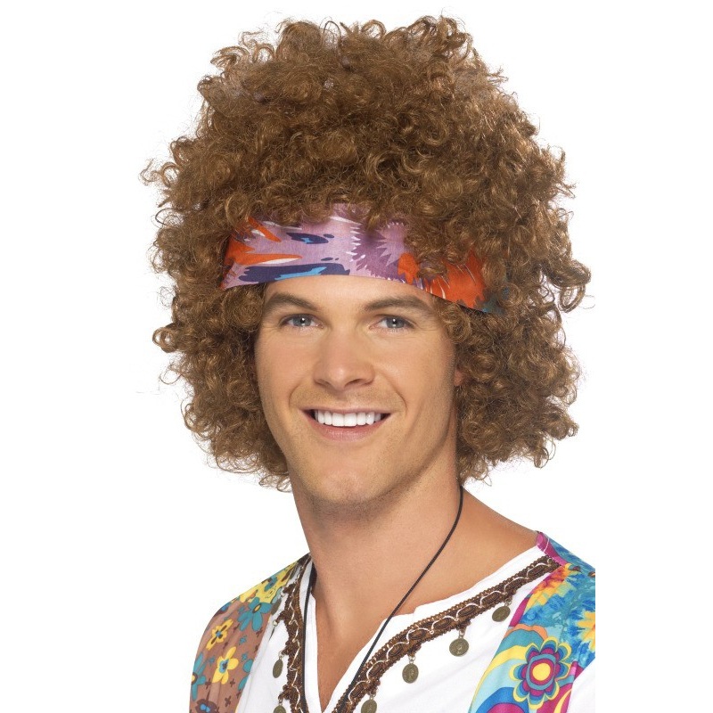 Curly afro wig with headband