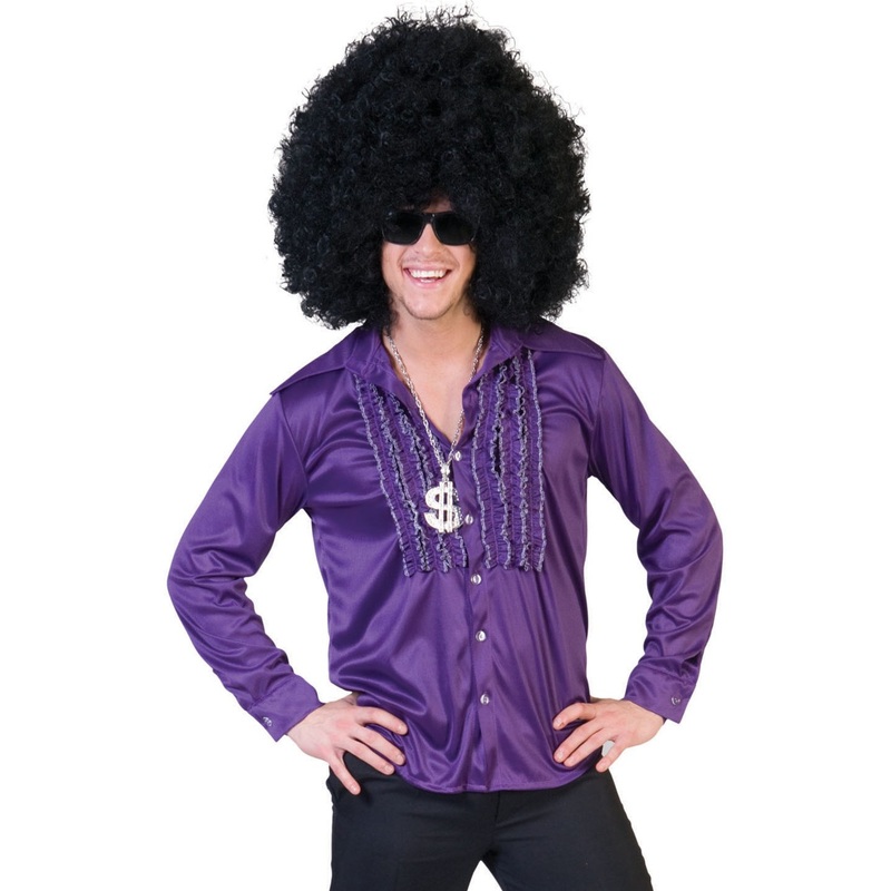 Disco ruffled shirt in purple 48-50