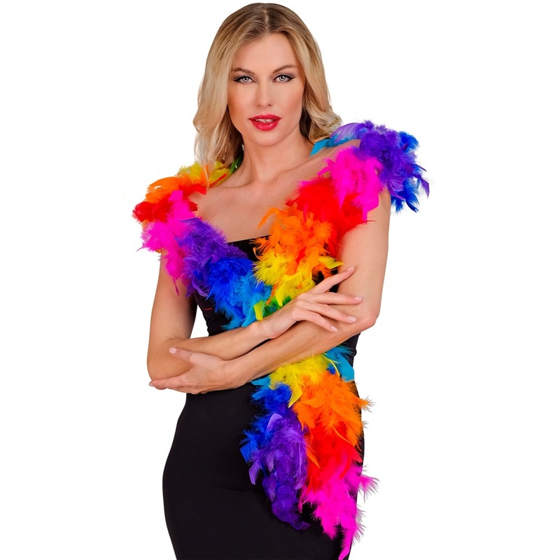 Feather boa rainbow 1.80m