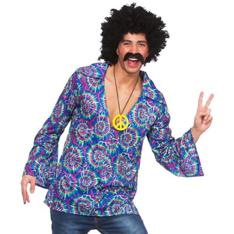 Flower Power party shirt Bodo with peace chain M