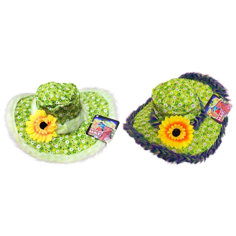 Green Florelis Flower Fedora Hat