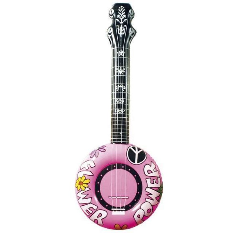 Inflatable power guitar pink