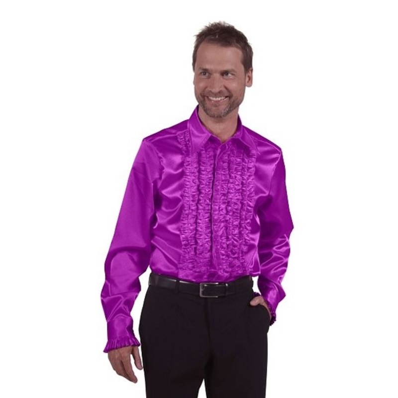 Purple Schlager ruffled shirt S