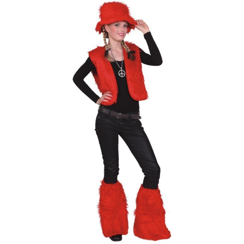 Red Flavor fur vest unisex S-M