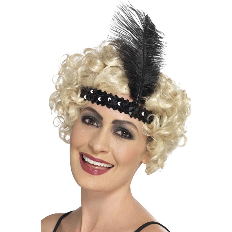1920s headband with sequins & feather