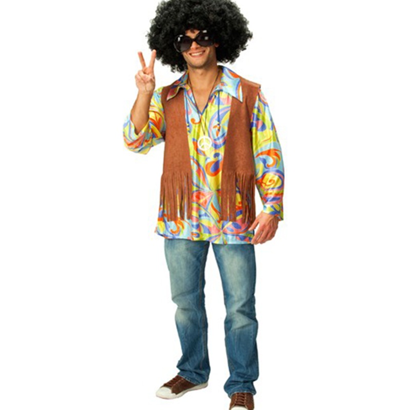 2-piece retro hippie costume for men 48