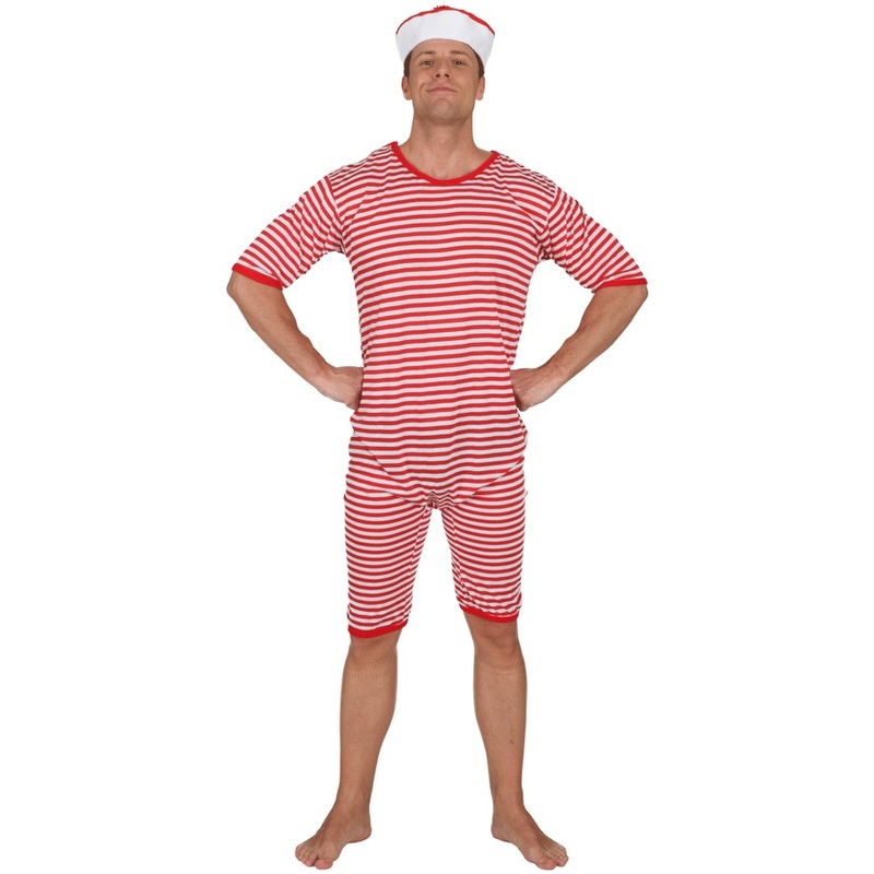 20s swimsuit red and white S