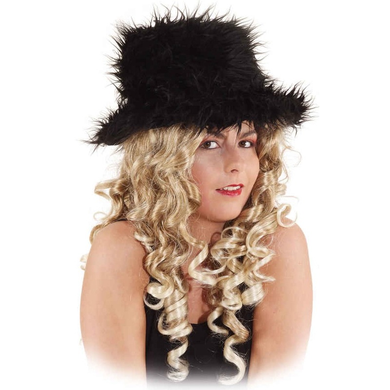 Black plush hat unisex