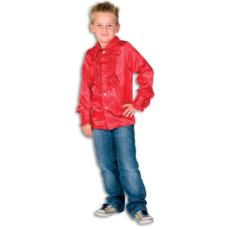 Children's ruffled shirt red 104