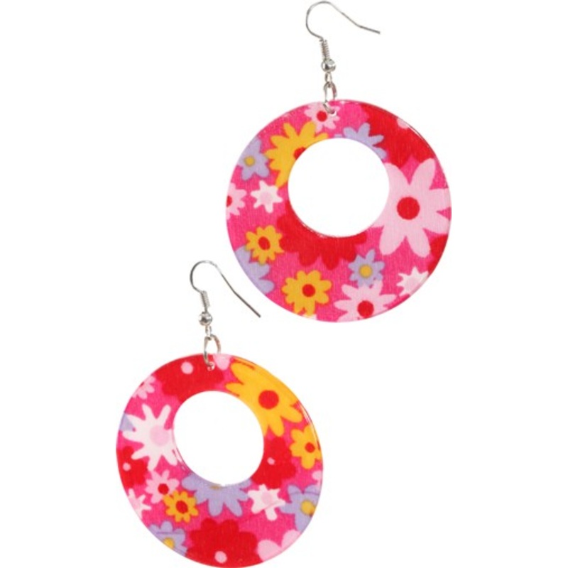 Colorful 70s flower earrings