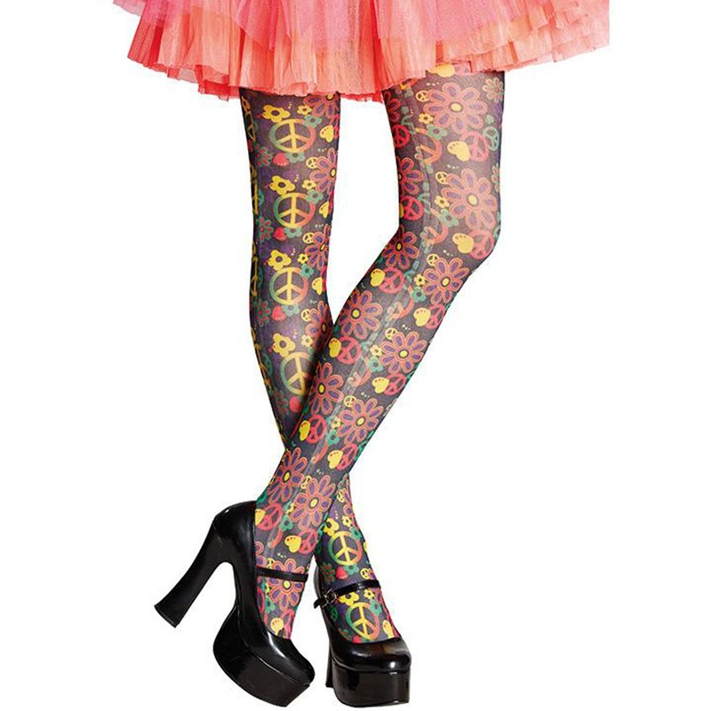 Colorful hippie groovy tights