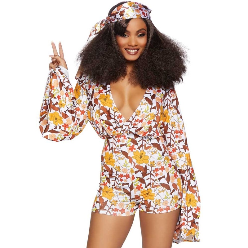 Flower Power Boogie Girl ladies costume S