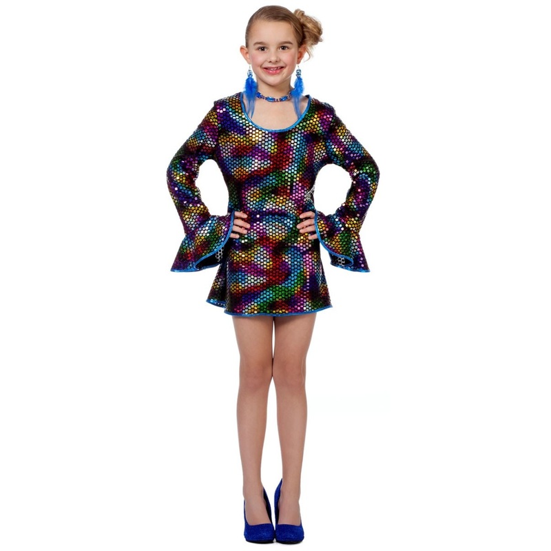 Funky disco girl sequin dress 128