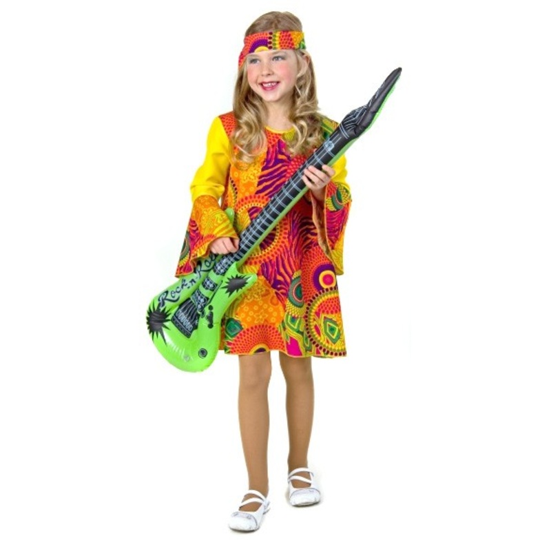 Gaudy hippie girl child costume