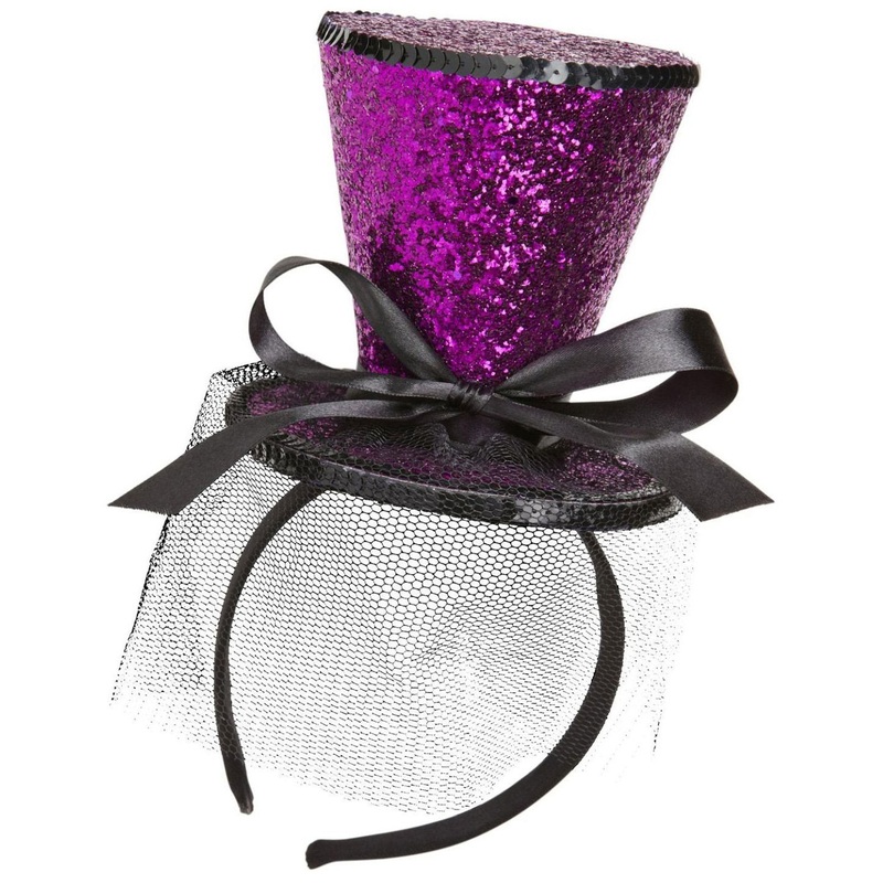 Headband with purple glitter cylinder