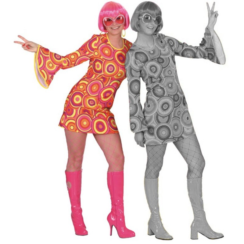 Hippie dress orange yellow 34