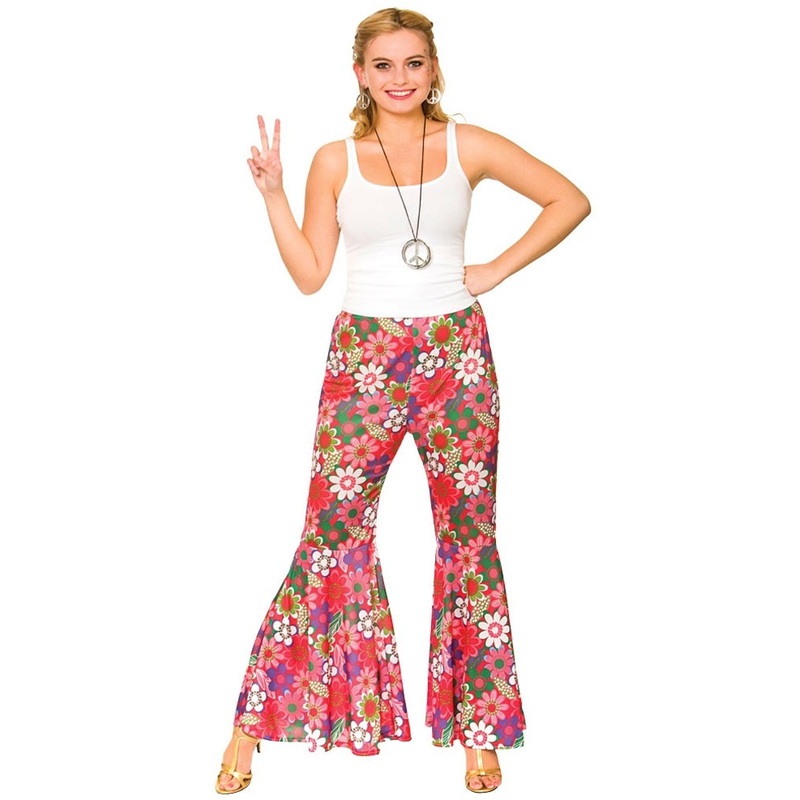 Hippie Flower Power ladies bell bottoms S