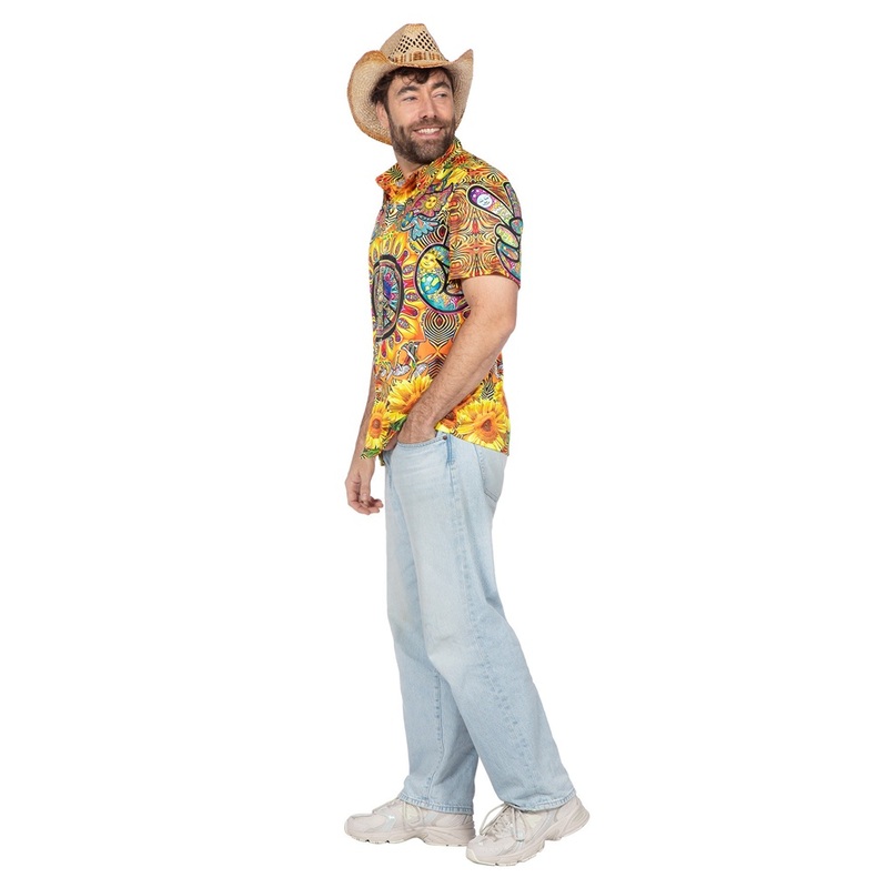 Hippie Flowers party shirt for men S