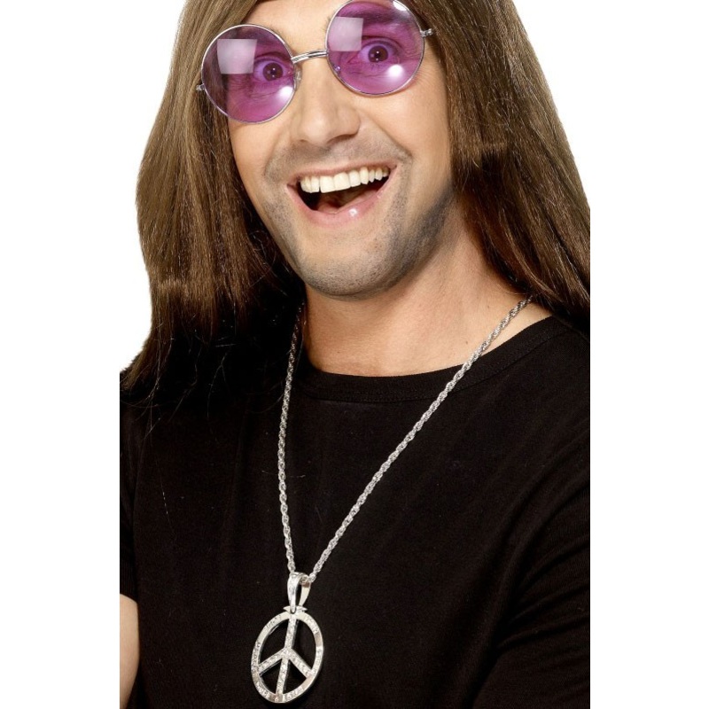 Peace sign hippie necklace 44cm