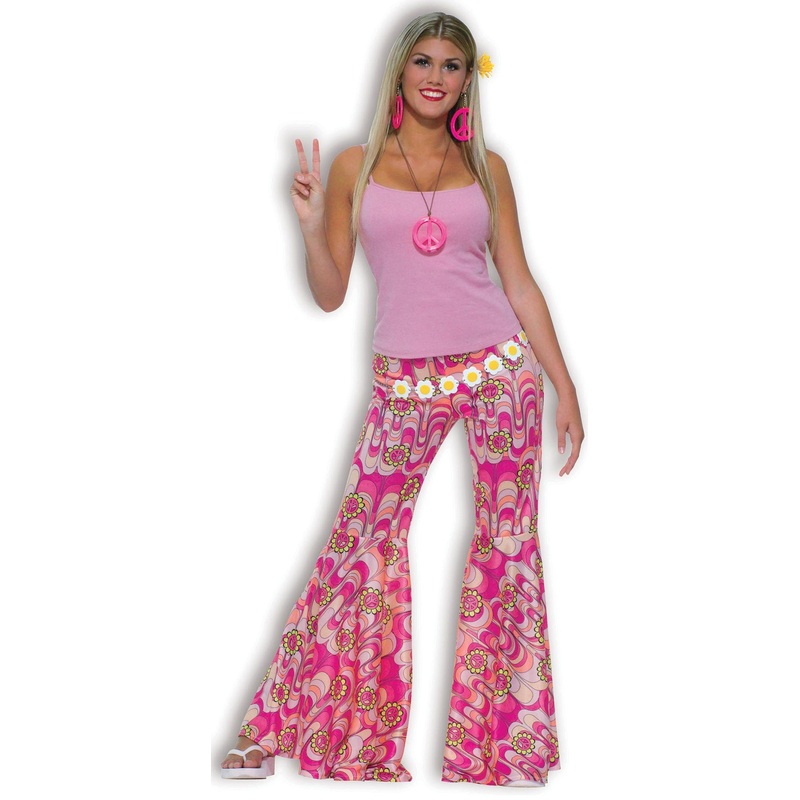 Pink flower power flares