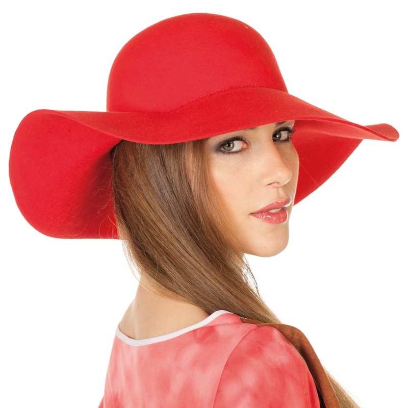 Red felt slouch hat