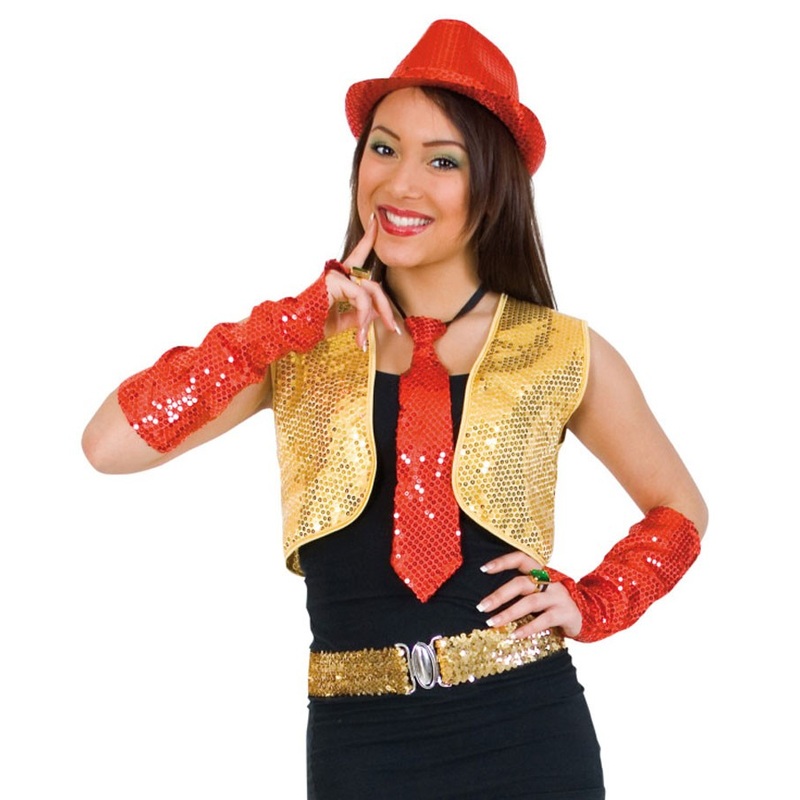 Scarce sequined gold vest M