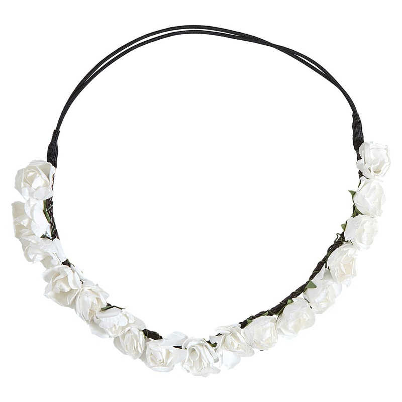 White floral headband