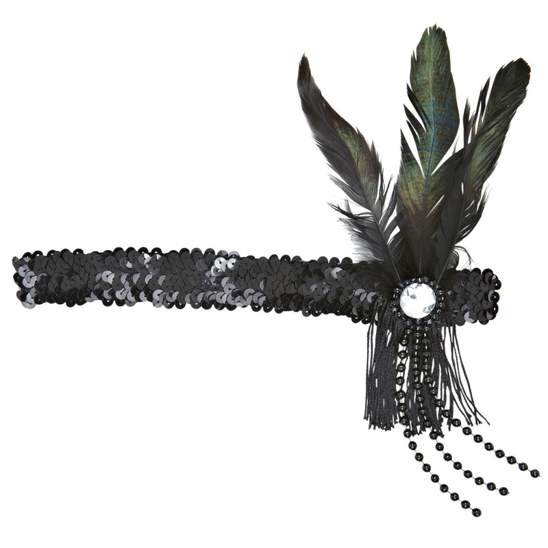 Black Charleston sequin headband
