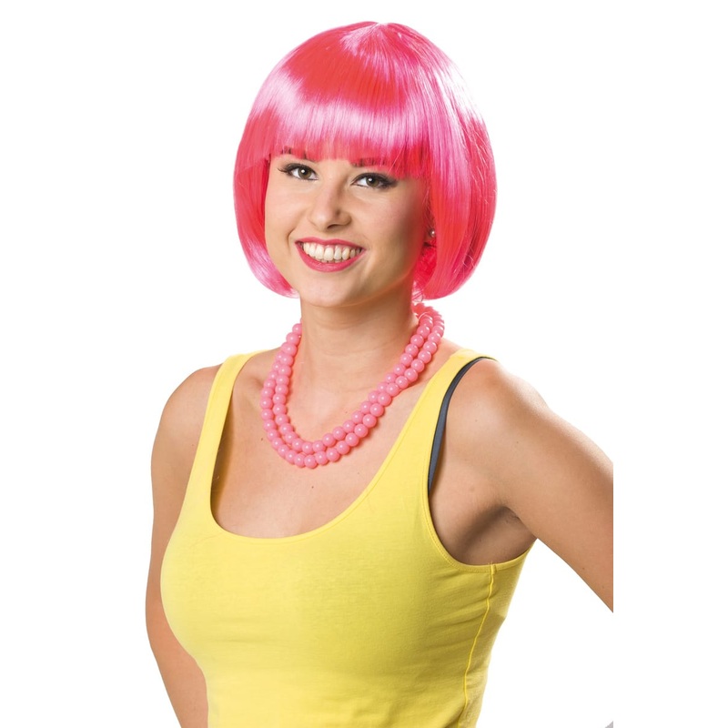 Bob wig Cleo neon pink