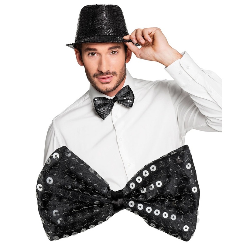 Bow tie with sequins black