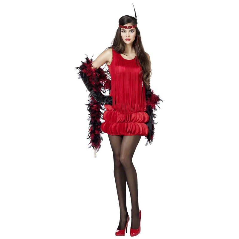 Flapper Charleston dress in red 38