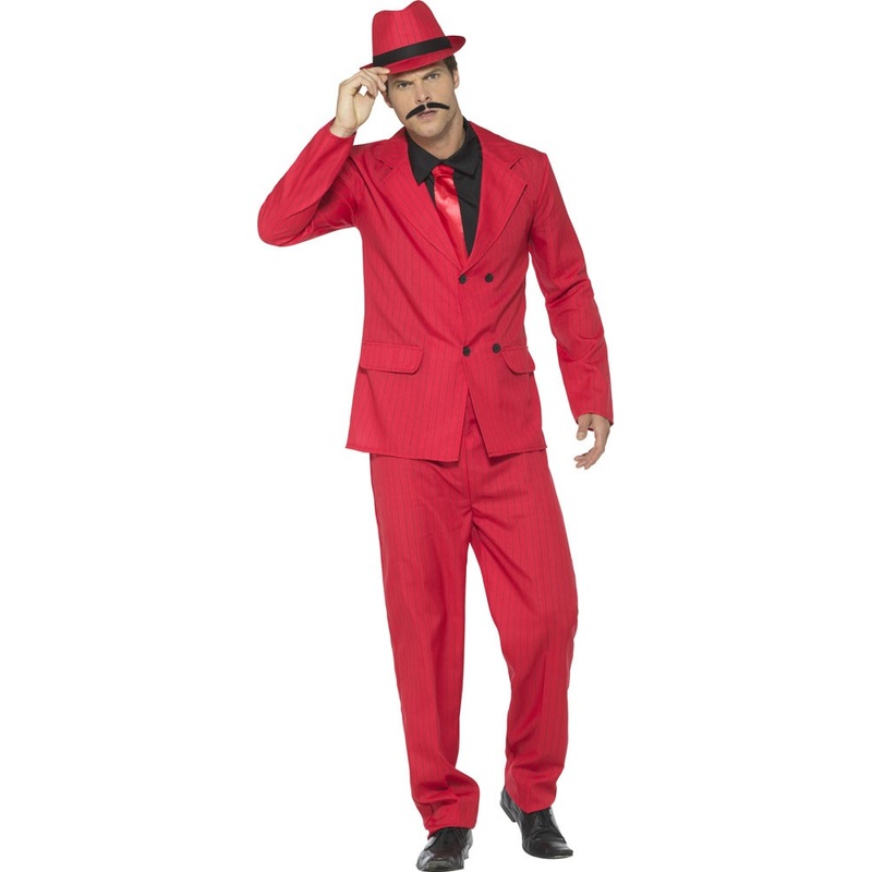 Gangster gentleman costume deluxe in red M