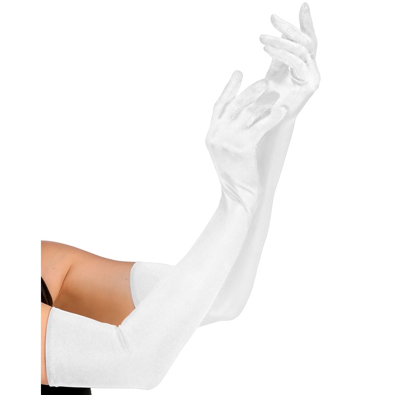 Long gloves for women in white